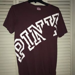 burgundy pink brand t-shirt